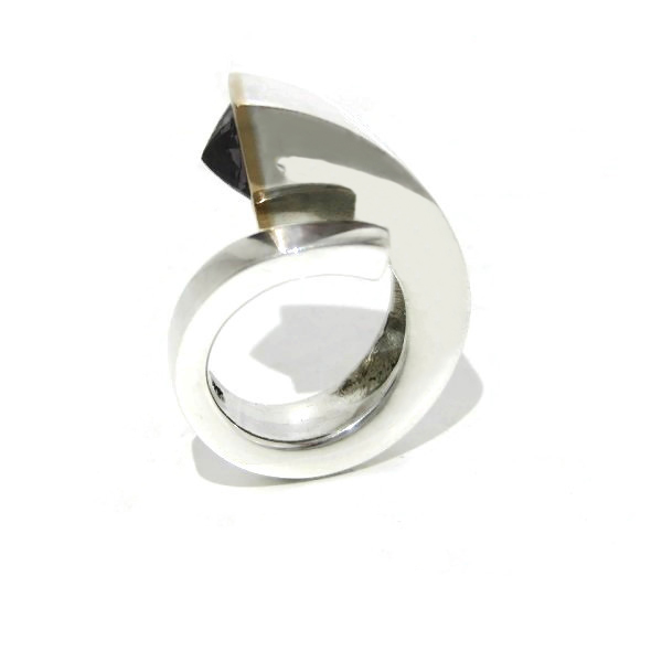 Fairmined silver gemstone ring
