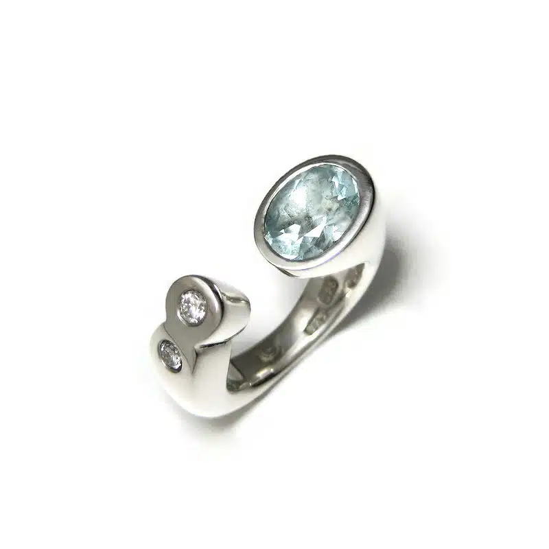 Fairmined silver and gemstone ring